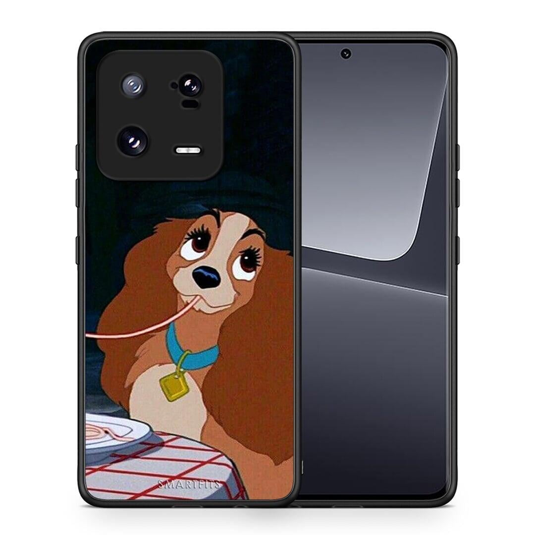 Θήκη Xiaomi 13 Lady And Tramp 2 από τη Smartfits με σχέδιο στο πίσω μέρος και μαύρο περίβλημα | Xiaomi 13 Lady And Tramp 2 Case with Colorful Back and Black Bezels