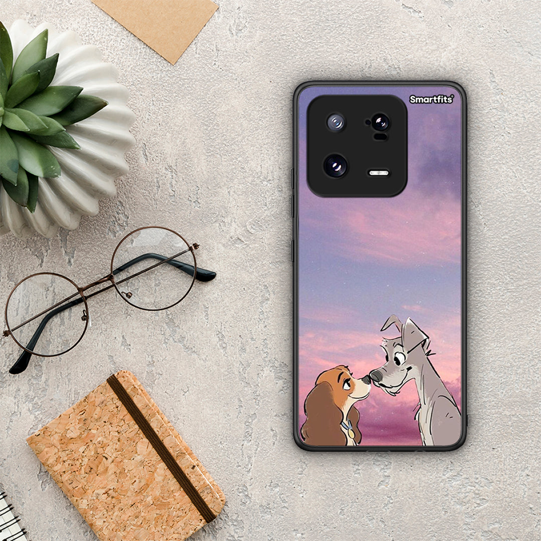 Θήκη Xiaomi 13 Lady And Tramp από τη Smartfits με σχέδιο στο πίσω μέρος και μαύρο περίβλημα | Xiaomi 13 Lady And Tramp Case with Colorful Back and Black Bezels