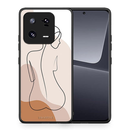 Θήκη Xiaomi 13 Pro LineArt Woman από τη Smartfits με σχέδιο στο πίσω μέρος και μαύρο περίβλημα | Xiaomi 13 Pro LineArt Woman Case with Colorful Back and Black Bezels