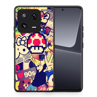 Θήκη Xiaomi 13 Pro Love The 90s από τη Smartfits με σχέδιο στο πίσω μέρος και μαύρο περίβλημα | Xiaomi 13 Pro Love The 90s Case with Colorful Back and Black Bezels