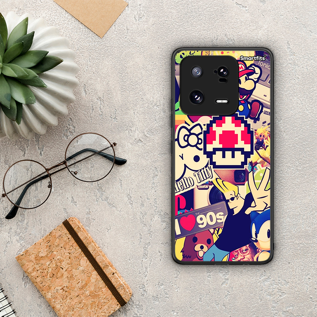 Θήκη Xiaomi 13 Pro Love The 90s από τη Smartfits με σχέδιο στο πίσω μέρος και μαύρο περίβλημα | Xiaomi 13 Pro Love The 90s Case with Colorful Back and Black Bezels