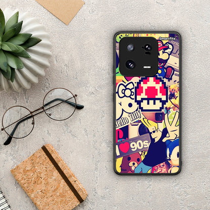 Θήκη Xiaomi 13 Love The 90s από τη Smartfits με σχέδιο στο πίσω μέρος και μαύρο περίβλημα | Xiaomi 13 Love The 90s Case with Colorful Back and Black Bezels