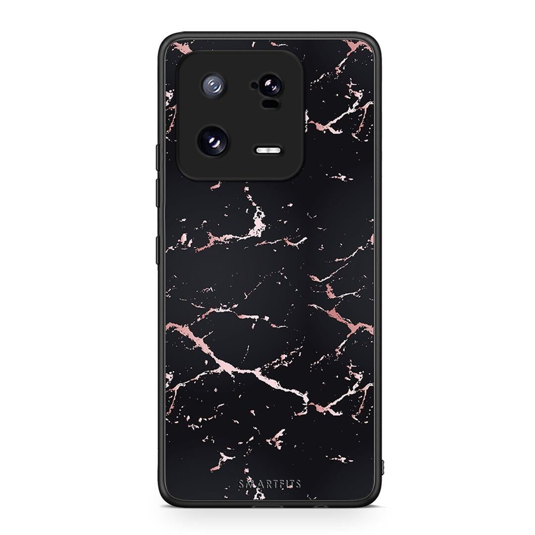 Θήκη Xiaomi 13 Marble Black Rosegold από τη Smartfits με σχέδιο στο πίσω μέρος και μαύρο περίβλημα | Xiaomi 13 Marble Black Rosegold Case with Colorful Back and Black Bezels