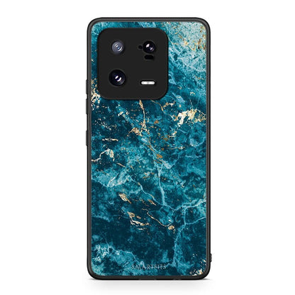 Θήκη Xiaomi 13 Marble Blue από τη Smartfits με σχέδιο στο πίσω μέρος και μαύρο περίβλημα | Xiaomi 13 Marble Blue Case with Colorful Back and Black Bezels