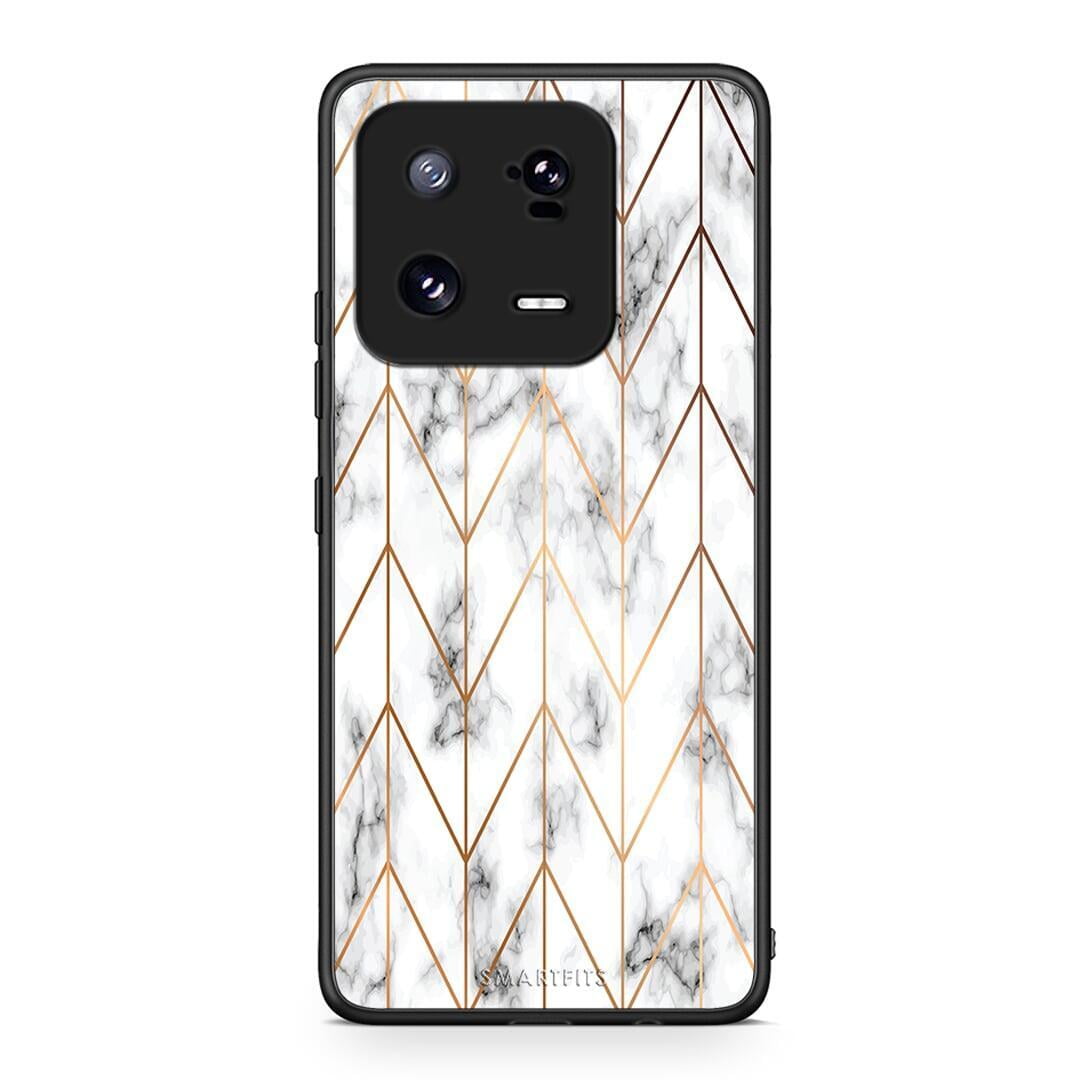 Θήκη Xiaomi 13 Pro Marble Gold Geometric από τη Smartfits με σχέδιο στο πίσω μέρος και μαύρο περίβλημα | Xiaomi 13 Pro Marble Gold Geometric Case with Colorful Back and Black Bezels