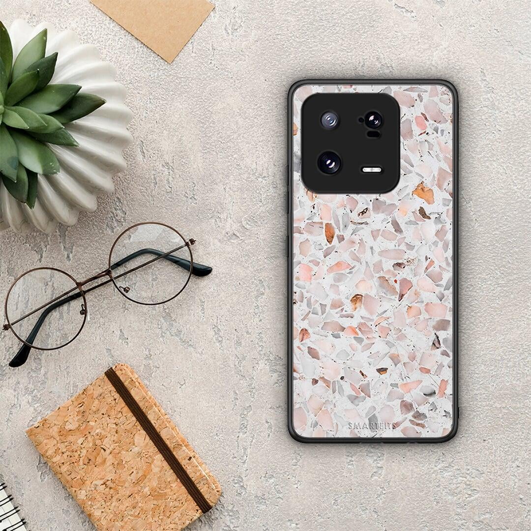 Θήκη Xiaomi 13 Marble Terrazzo από τη Smartfits με σχέδιο στο πίσω μέρος και μαύρο περίβλημα | Xiaomi 13 Marble Terrazzo Case with Colorful Back and Black Bezels