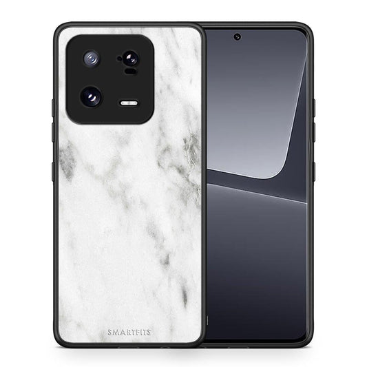 Θήκη Xiaomi 13 Marble White από τη Smartfits με σχέδιο στο πίσω μέρος και μαύρο περίβλημα | Xiaomi 13 Marble White Case with Colorful Back and Black Bezels