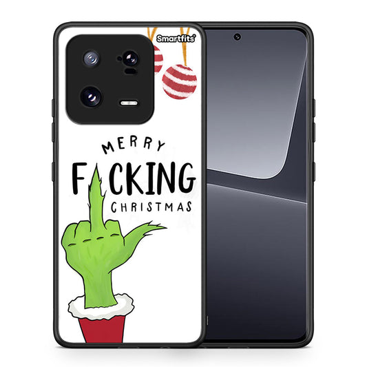 Θήκη Xiaomi 13 Pro Merry F Xmas από τη Smartfits με σχέδιο στο πίσω μέρος και μαύρο περίβλημα | Xiaomi 13 Pro Merry F Xmas Case with Colorful Back and Black Bezels