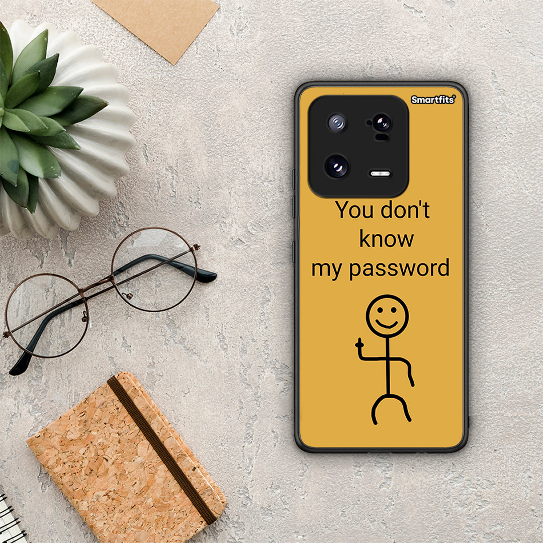 Θήκη Xiaomi 13 My Password από τη Smartfits με σχέδιο στο πίσω μέρος και μαύρο περίβλημα | Xiaomi 13 My Password Case with Colorful Back and Black Bezels