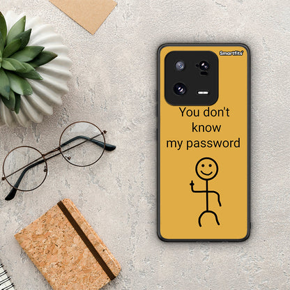 Θήκη Xiaomi 13 My Password από τη Smartfits με σχέδιο στο πίσω μέρος και μαύρο περίβλημα | Xiaomi 13 My Password Case with Colorful Back and Black Bezels