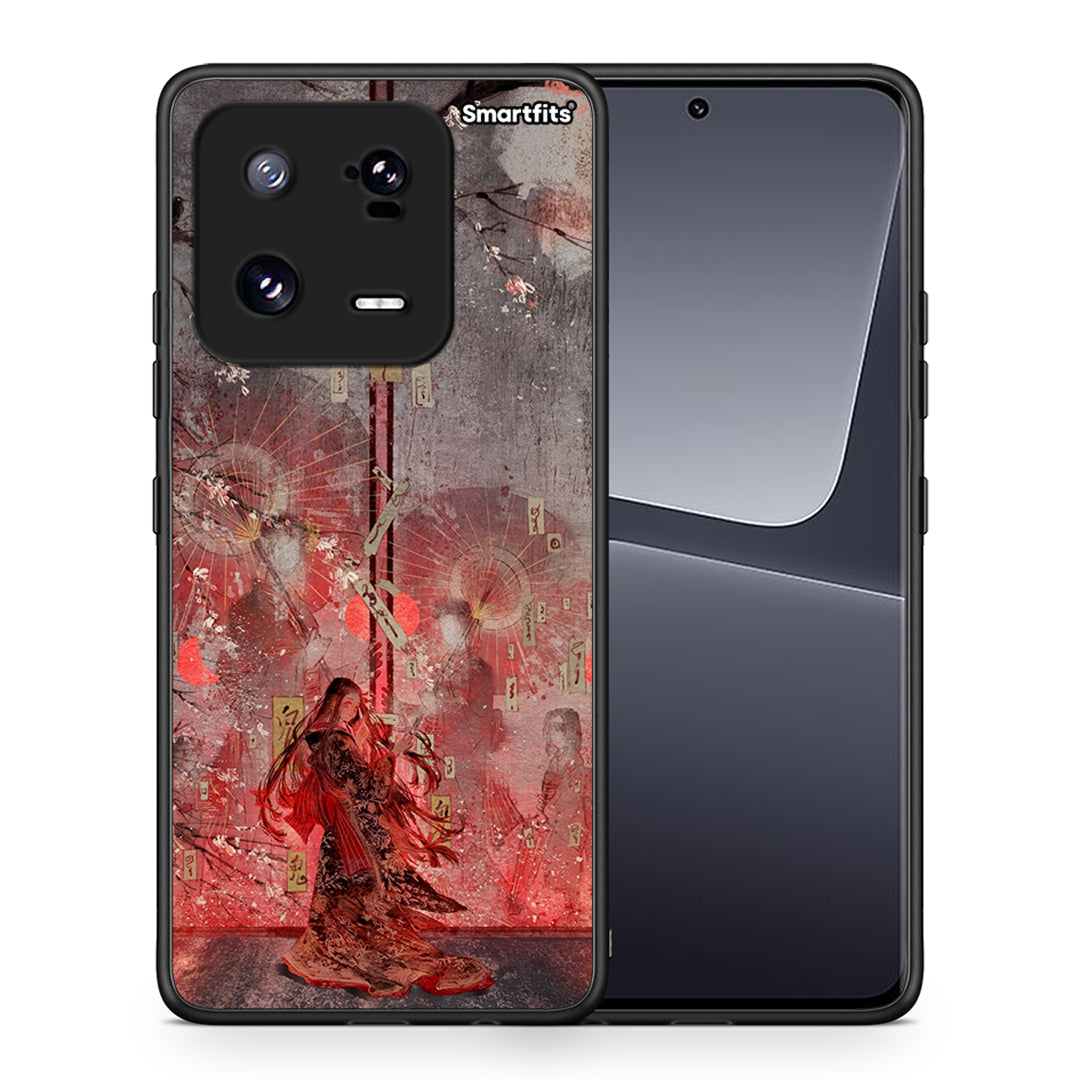 Θήκη Xiaomi 13 Nezuko Kamado από τη Smartfits με σχέδιο στο πίσω μέρος και μαύρο περίβλημα | Xiaomi 13 Nezuko Kamado Case with Colorful Back and Black Bezels