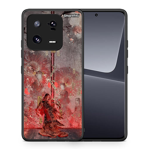 Θήκη Xiaomi 13 Nezuko Kamado από τη Smartfits με σχέδιο στο πίσω μέρος και μαύρο περίβλημα | Xiaomi 13 Nezuko Kamado Case with Colorful Back and Black Bezels