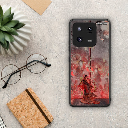 Θήκη Xiaomi 13 Pro Nezuko Kamado από τη Smartfits με σχέδιο στο πίσω μέρος και μαύρο περίβλημα | Xiaomi 13 Pro Nezuko Kamado Case with Colorful Back and Black Bezels