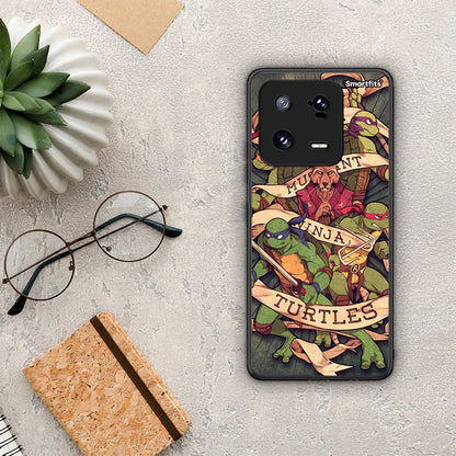 Θήκη Xiaomi 13 Ninja Turtles από τη Smartfits με σχέδιο στο πίσω μέρος και μαύρο περίβλημα | Xiaomi 13 Ninja Turtles Case with Colorful Back and Black Bezels