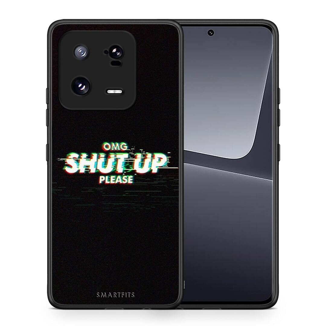 Θήκη Xiaomi 13 Pro OMG ShutUp από τη Smartfits με σχέδιο στο πίσω μέρος και μαύρο περίβλημα | Xiaomi 13 Pro OMG ShutUp Case with Colorful Back and Black Bezels