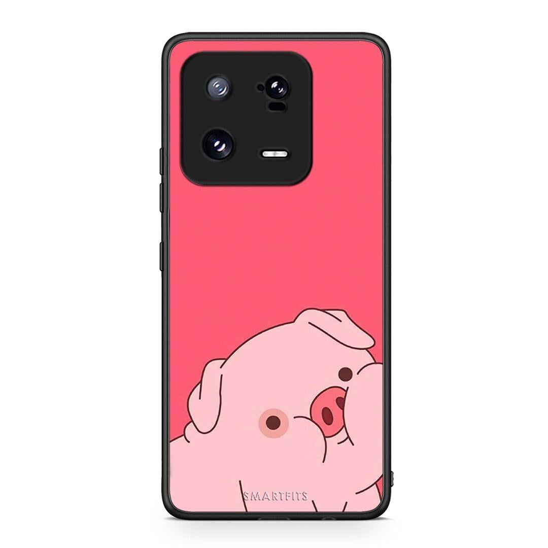 Θήκη Xiaomi 13 Pro Pig Love 1 από τη Smartfits με σχέδιο στο πίσω μέρος και μαύρο περίβλημα | Xiaomi 13 Pro Pig Love 1 Case with Colorful Back and Black Bezels