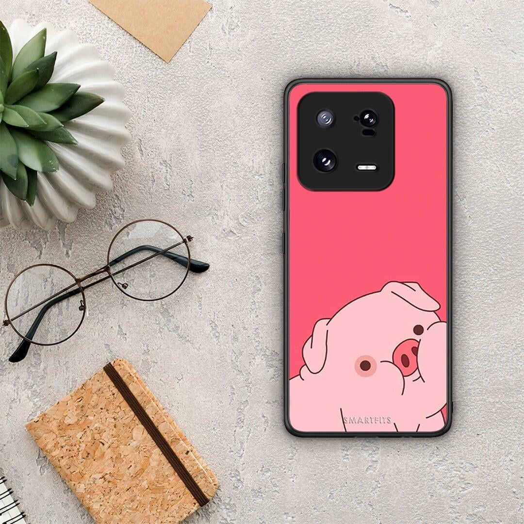 Θήκη Xiaomi 13 Pro Pig Love 1 από τη Smartfits με σχέδιο στο πίσω μέρος και μαύρο περίβλημα | Xiaomi 13 Pro Pig Love 1 Case with Colorful Back and Black Bezels