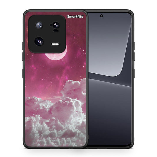 Θήκη Xiaomi 13 Pro Pink Moon από τη Smartfits με σχέδιο στο πίσω μέρος και μαύρο περίβλημα | Xiaomi 13 Pro Pink Moon Case with Colorful Back and Black Bezels
