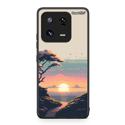 Θήκη Xiaomi 13 Pro Pixel Sunset από τη Smartfits με σχέδιο στο πίσω μέρος και μαύρο περίβλημα | Xiaomi 13 Pro Pixel Sunset Case with Colorful Back and Black Bezels