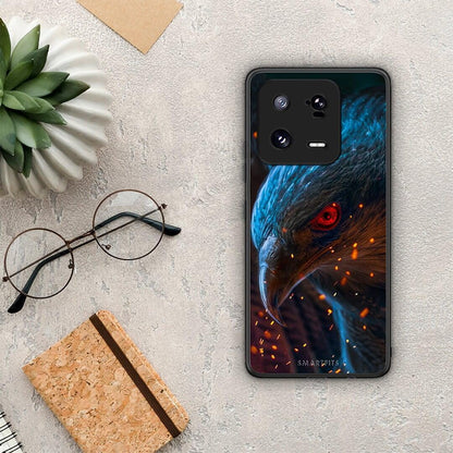 Θήκη Xiaomi 13 PopArt Eagle από τη Smartfits με σχέδιο στο πίσω μέρος και μαύρο περίβλημα | Xiaomi 13 PopArt Eagle Case with Colorful Back and Black Bezels