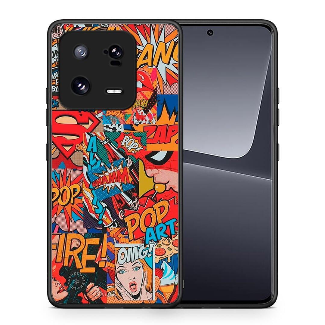 Θήκη Xiaomi 13 PopArt OMG από τη Smartfits με σχέδιο στο πίσω μέρος και μαύρο περίβλημα | Xiaomi 13 PopArt OMG Case with Colorful Back and Black Bezels