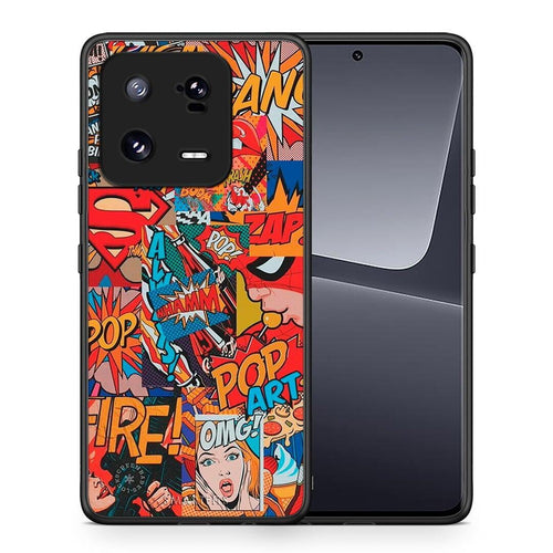 Θήκη Xiaomi 13 PopArt OMG από τη Smartfits με σχέδιο στο πίσω μέρος και μαύρο περίβλημα | Xiaomi 13 PopArt OMG Case with Colorful Back and Black Bezels