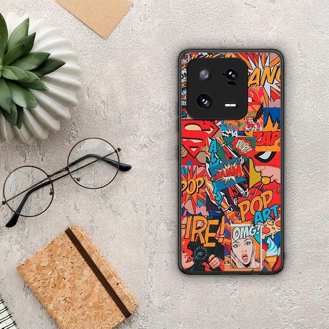 Θήκη Xiaomi 13 Pro PopArt OMG από τη Smartfits με σχέδιο στο πίσω μέρος και μαύρο περίβλημα | Xiaomi 13 Pro PopArt OMG Case with Colorful Back and Black Bezels