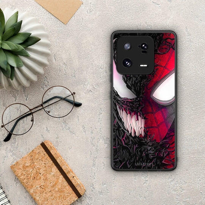 Θήκη Xiaomi 13 PopArt SpiderVenom από τη Smartfits με σχέδιο στο πίσω μέρος και μαύρο περίβλημα | Xiaomi 13 PopArt SpiderVenom Case with Colorful Back and Black Bezels
