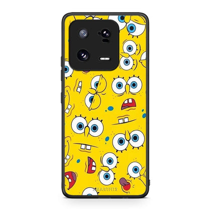 Θήκη Xiaomi 13 PopArt Sponge από τη Smartfits με σχέδιο στο πίσω μέρος και μαύρο περίβλημα | Xiaomi 13 PopArt Sponge Case with Colorful Back and Black Bezels
