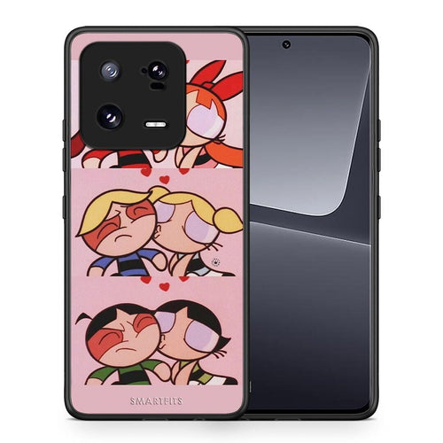 Θήκη Xiaomi 13 Puff Love από τη Smartfits με σχέδιο στο πίσω μέρος και μαύρο περίβλημα | Xiaomi 13 Puff Love Case with Colorful Back and Black Bezels