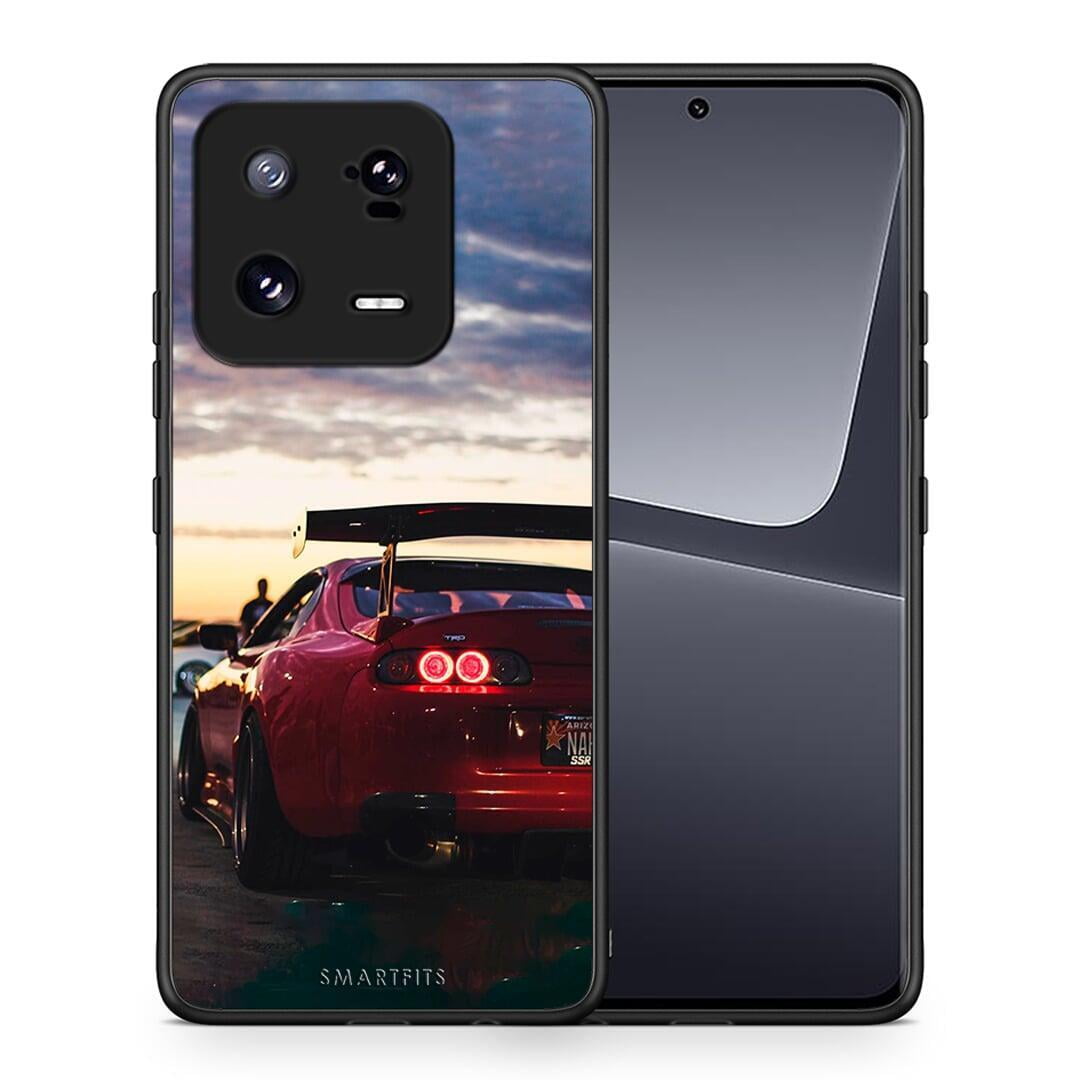 Θήκη Xiaomi 13 Pro Racing Supra από τη Smartfits με σχέδιο στο πίσω μέρος και μαύρο περίβλημα | Xiaomi 13 Pro Racing Supra Case with Colorful Back and Black Bezels