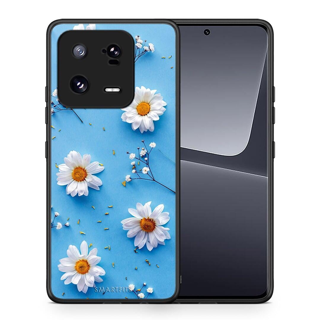 Θήκη Xiaomi 13 Real Daisies από τη Smartfits με σχέδιο στο πίσω μέρος και μαύρο περίβλημα | Xiaomi 13 Real Daisies Case with Colorful Back and Black Bezels