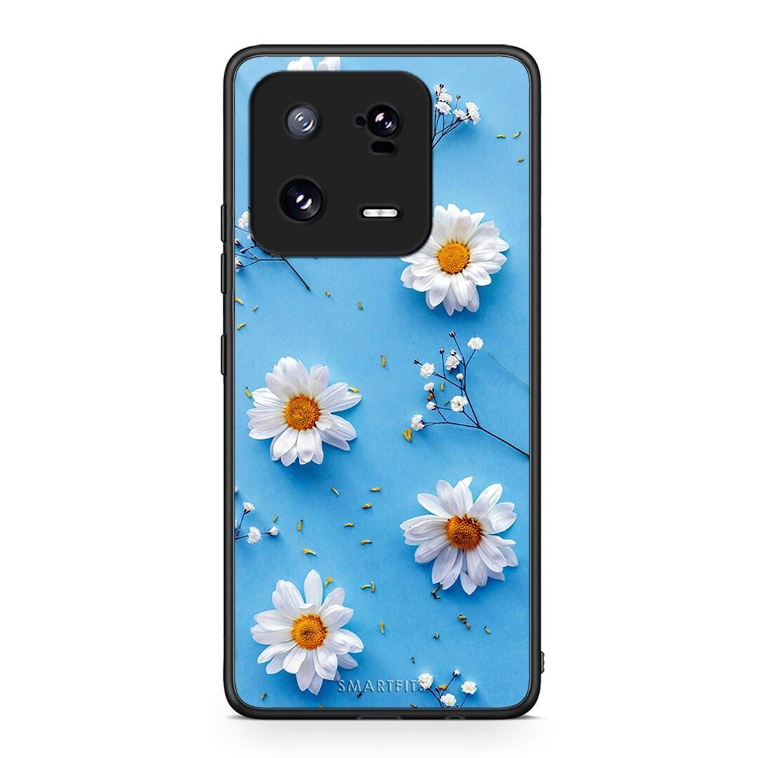 Θήκη Xiaomi 13 Pro Real Daisies από τη Smartfits με σχέδιο στο πίσω μέρος και μαύρο περίβλημα | Xiaomi 13 Pro Real Daisies Case with Colorful Back and Black Bezels