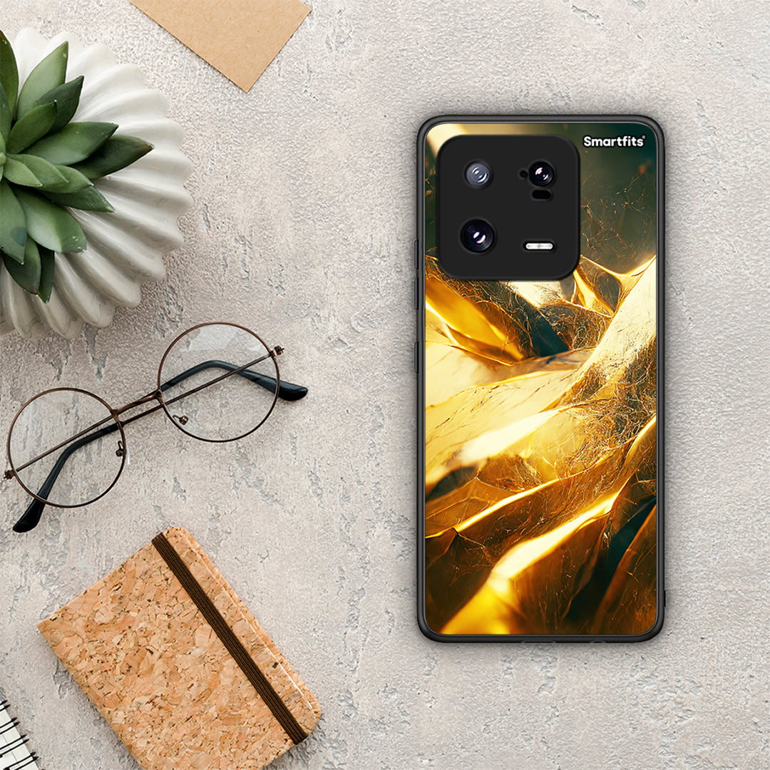 Θήκη Xiaomi 13 Real Gold από τη Smartfits με σχέδιο στο πίσω μέρος και μαύρο περίβλημα | Xiaomi 13 Real Gold Case with Colorful Back and Black Bezels