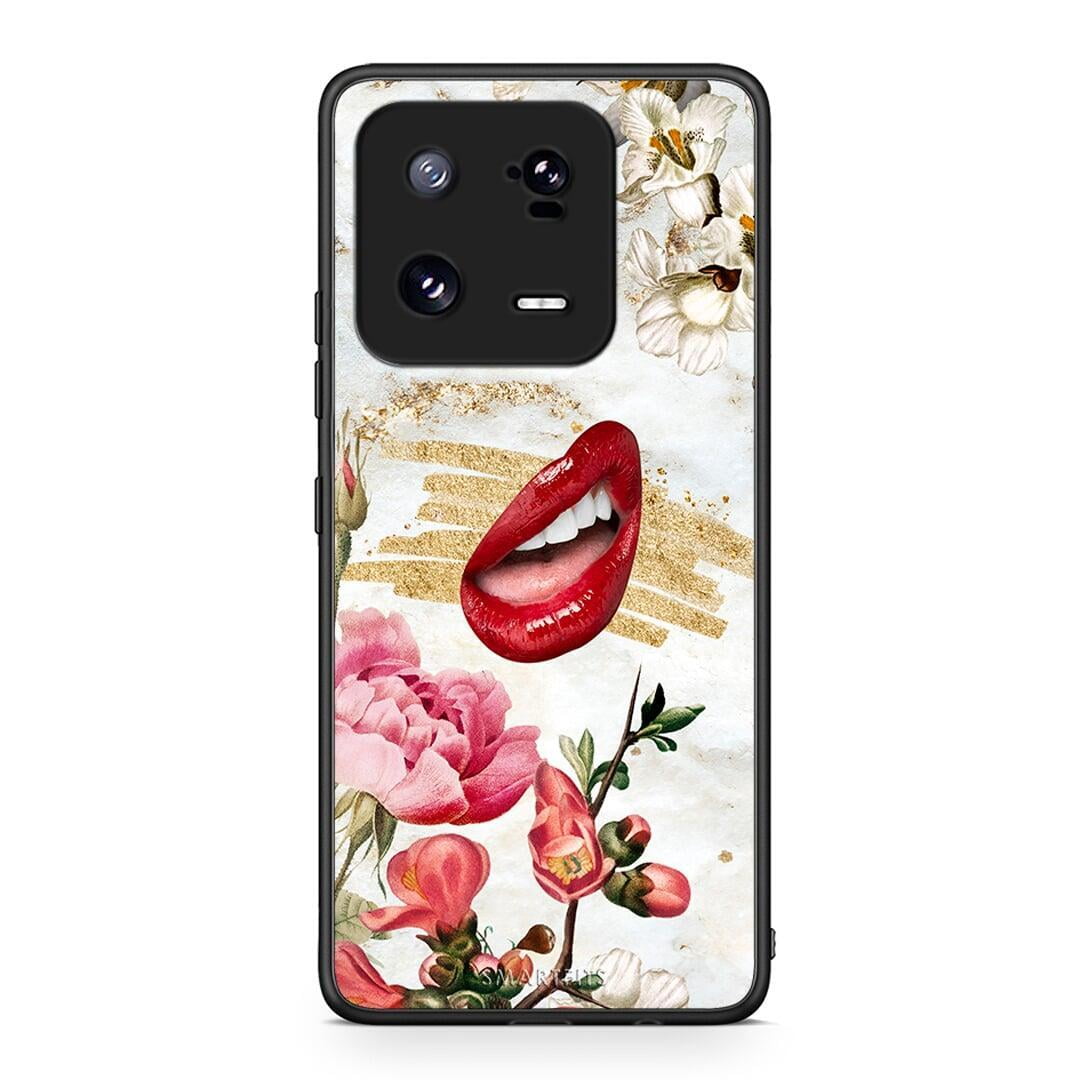 Θήκη Xiaomi 13 Red Lips από τη Smartfits με σχέδιο στο πίσω μέρος και μαύρο περίβλημα | Xiaomi 13 Red Lips Case with Colorful Back and Black Bezels