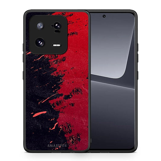 Θήκη Xiaomi 13 Red Paint από τη Smartfits με σχέδιο στο πίσω μέρος και μαύρο περίβλημα | Xiaomi 13 Red Paint Case with Colorful Back and Black Bezels