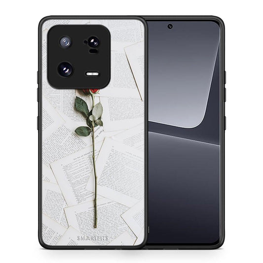 Θήκη Xiaomi 13 Pro Red Rose από τη Smartfits με σχέδιο στο πίσω μέρος και μαύρο περίβλημα | Xiaomi 13 Pro Red Rose Case with Colorful Back and Black Bezels