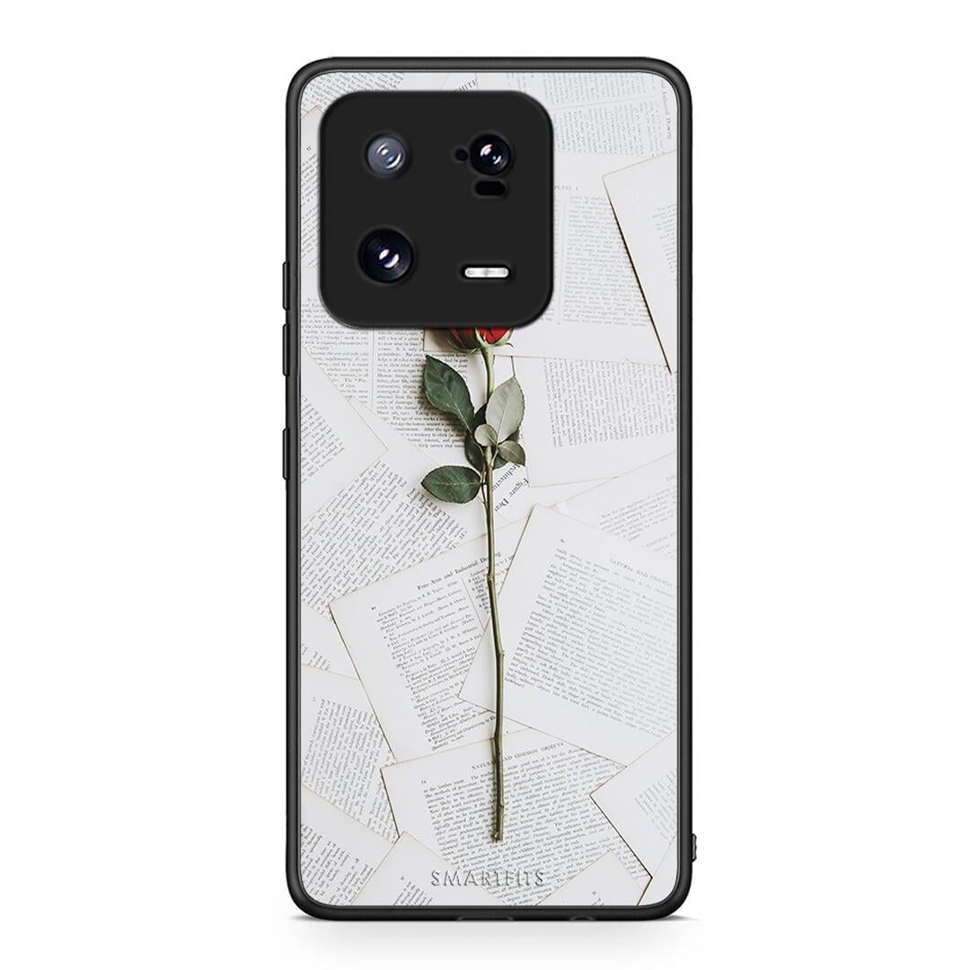 Θήκη Xiaomi 13 Red Rose από τη Smartfits με σχέδιο στο πίσω μέρος και μαύρο περίβλημα | Xiaomi 13 Red Rose Case with Colorful Back and Black Bezels