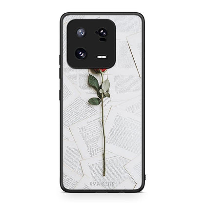 Θήκη Xiaomi 13 Pro Red Rose από τη Smartfits με σχέδιο στο πίσω μέρος και μαύρο περίβλημα | Xiaomi 13 Pro Red Rose Case with Colorful Back and Black Bezels
