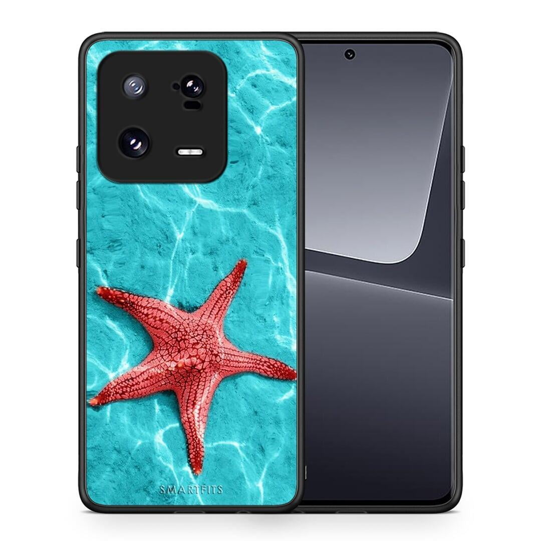 Θήκη Xiaomi 13 Pro Red Starfish από τη Smartfits με σχέδιο στο πίσω μέρος και μαύρο περίβλημα | Xiaomi 13 Pro Red Starfish Case with Colorful Back and Black Bezels