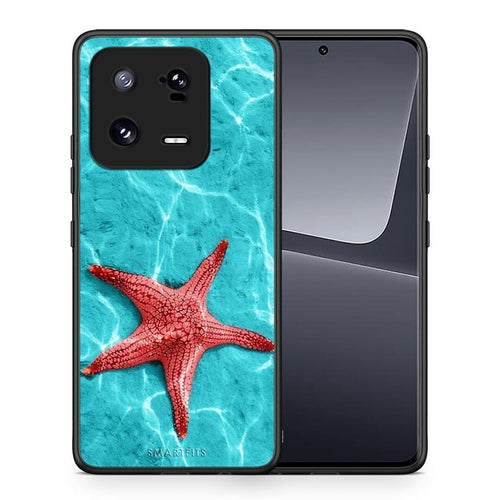 Θήκη Xiaomi 13 Pro Red Starfish από τη Smartfits με σχέδιο στο πίσω μέρος και μαύρο περίβλημα | Xiaomi 13 Pro Red Starfish Case with Colorful Back and Black Bezels
