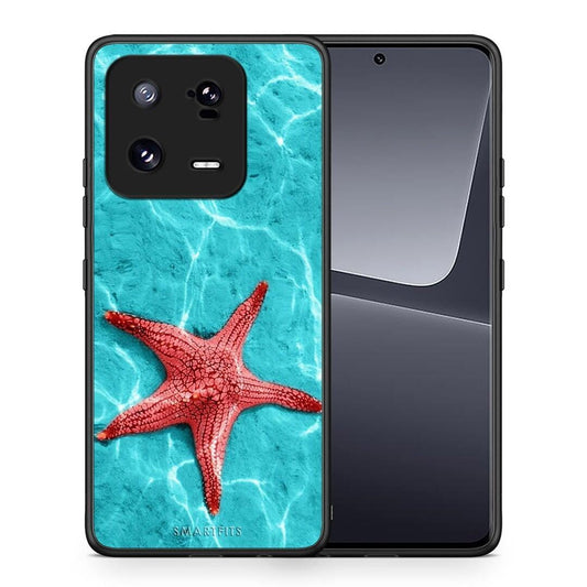 Θήκη Xiaomi 13 Pro Red Starfish από τη Smartfits με σχέδιο στο πίσω μέρος και μαύρο περίβλημα | Xiaomi 13 Pro Red Starfish Case with Colorful Back and Black Bezels