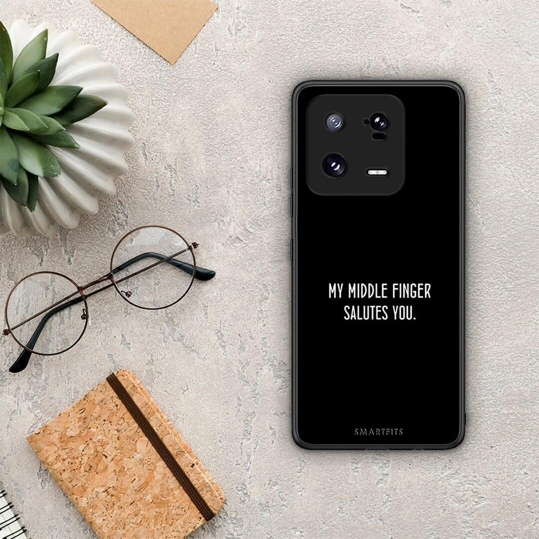 Θήκη Xiaomi 13 Pro Salute από τη Smartfits με σχέδιο στο πίσω μέρος και μαύρο περίβλημα | Xiaomi 13 Pro Salute Case with Colorful Back and Black Bezels