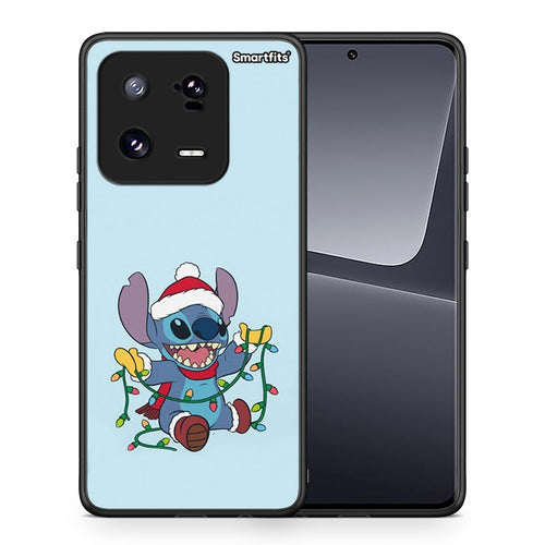 Θήκη Xiaomi 13 Pro Santa Stich από τη Smartfits με σχέδιο στο πίσω μέρος και μαύρο περίβλημα | Xiaomi 13 Pro Santa Stich Case with Colorful Back and Black Bezels