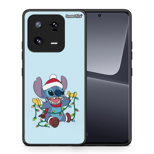 Θήκη Xiaomi 13 Pro Santa Stich από τη Smartfits με σχέδιο στο πίσω μέρος και μαύρο περίβλημα | Xiaomi 13 Pro Santa Stich Case with Colorful Back and Black Bezels