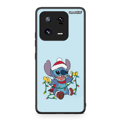 Θήκη Xiaomi 13 Santa Stich από τη Smartfits με σχέδιο στο πίσω μέρος και μαύρο περίβλημα | Xiaomi 13 Santa Stich Case with Colorful Back and Black Bezels