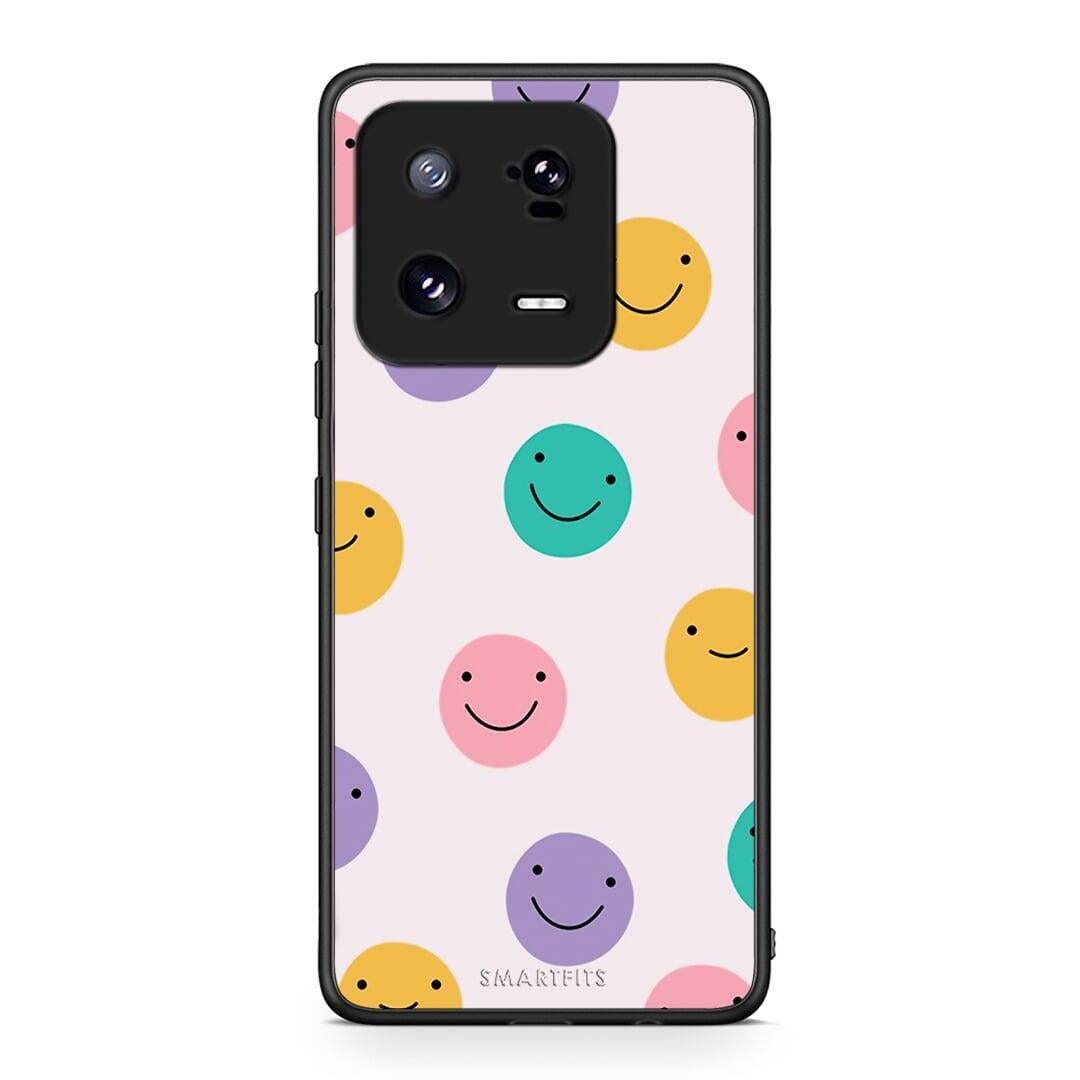 Θήκη Xiaomi 13 Pro Smiley Faces από τη Smartfits με σχέδιο στο πίσω μέρος και μαύρο περίβλημα | Xiaomi 13 Pro Smiley Faces Case with Colorful Back and Black Bezels