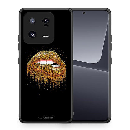 Θήκη Xiaomi 13 Pro Valentine Golden από τη Smartfits με σχέδιο στο πίσω μέρος και μαύρο περίβλημα | Xiaomi 13 Pro Valentine Golden Case with Colorful Back and Black Bezels