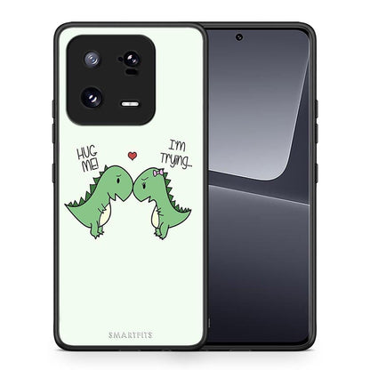 Θήκη Xiaomi 13 Valentine Rex από τη Smartfits με σχέδιο στο πίσω μέρος και μαύρο περίβλημα | Xiaomi 13 Valentine Rex Case with Colorful Back and Black Bezels
