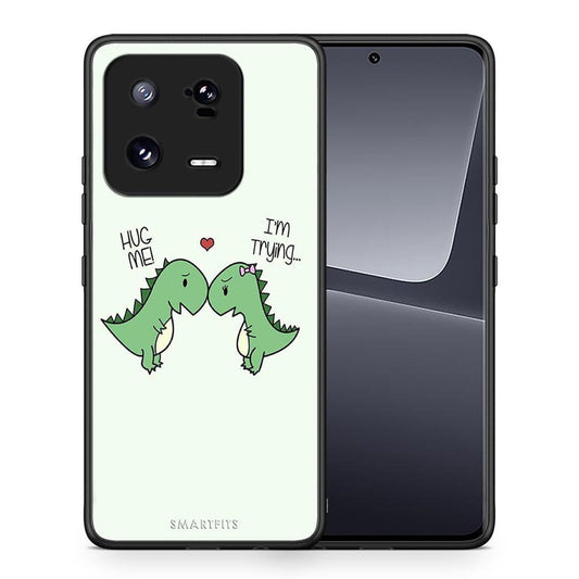 Θήκη Xiaomi 13 Pro Valentine Rex από τη Smartfits με σχέδιο στο πίσω μέρος και μαύρο περίβλημα | Xiaomi 13 Pro Valentine Rex Case with Colorful Back and Black Bezels